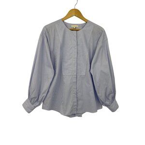 ANN MASHBURN Blue Striped Blouse